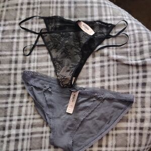 Victoria's Secret Black and Gray Lace Panties 2 For $10
